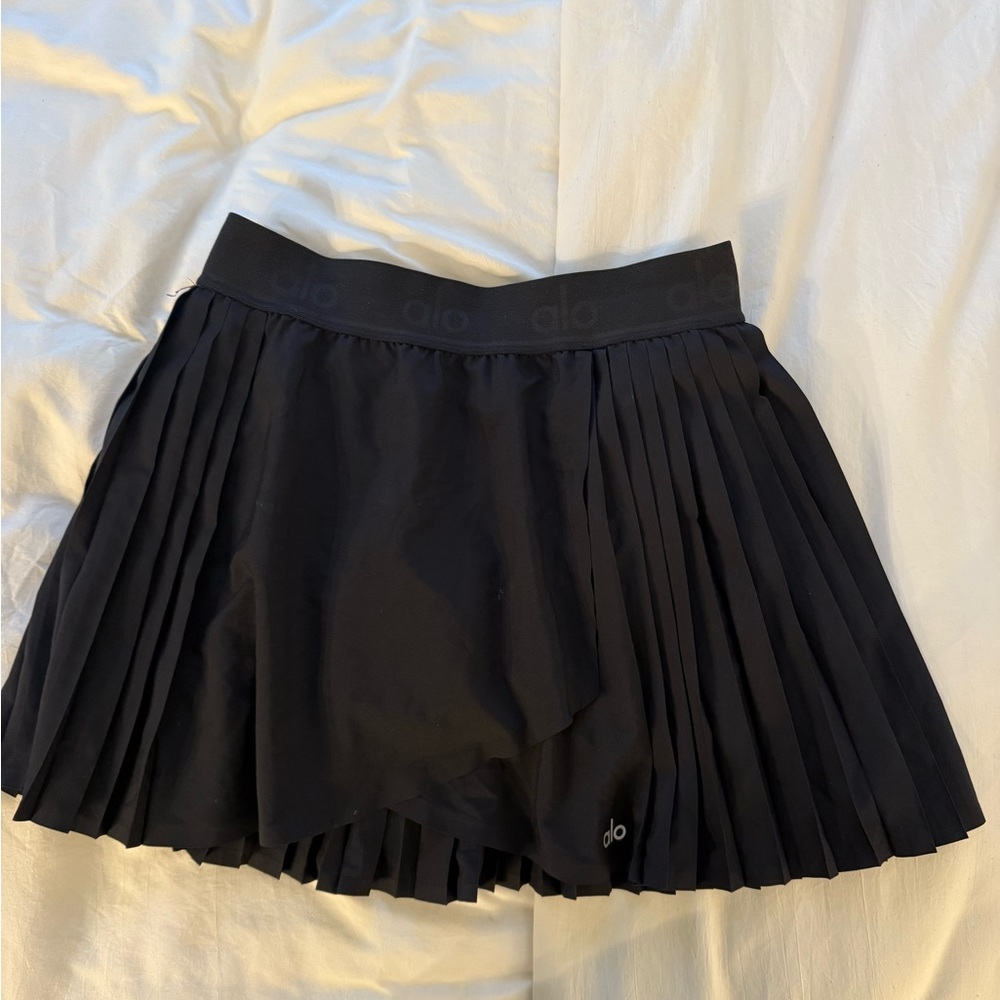 ALO Yoga Black Pleated Mini Skirt